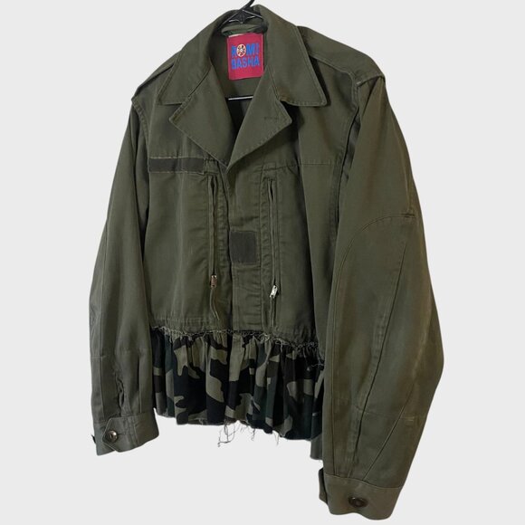 Vintage 1978 Romi Basha French Army Jacket Women's Medium Military Utility Camo - Picture 2 of 12